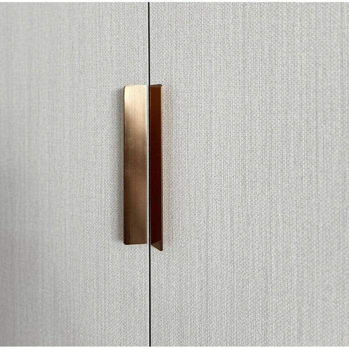 Terakkai 6 Door Wardrobe With 2 Mirror-Walnut/Beige/Bronze