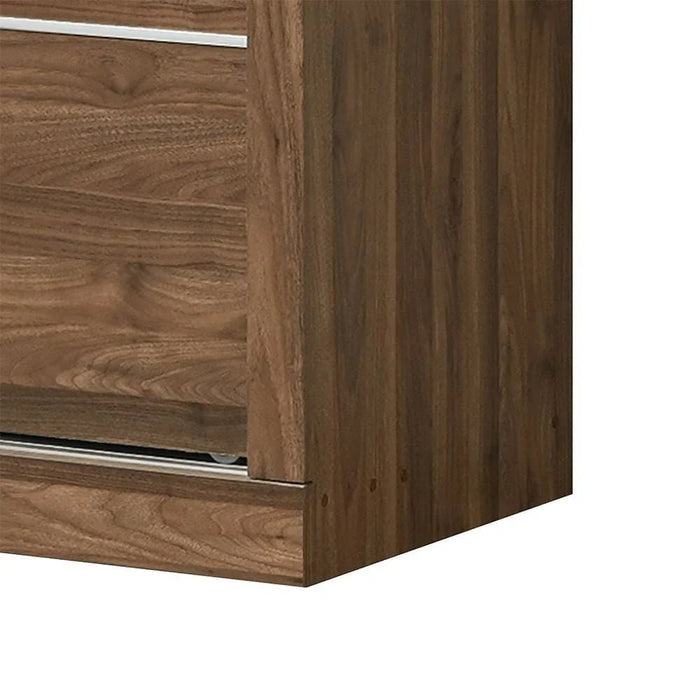 Supreme 2-Door Compact Sliding Door Wardrobe with Mirrors - Light Walnut - With 2-Year Warranty