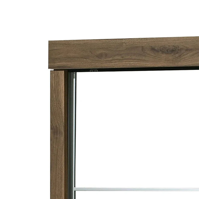 Supreme 2-Door Compact Sliding Door Wardrobe with Mirrors - Light Walnut - With 2-Year Warranty