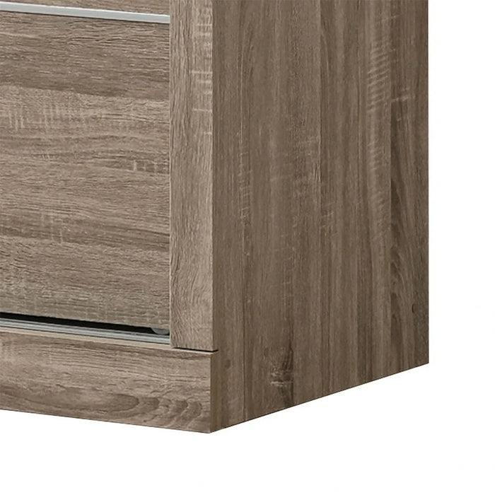Supreme 2-Door Compact Sliding Door Wardrobe with Mirrors - French Sonoma Oak - With 2-Year Warranty