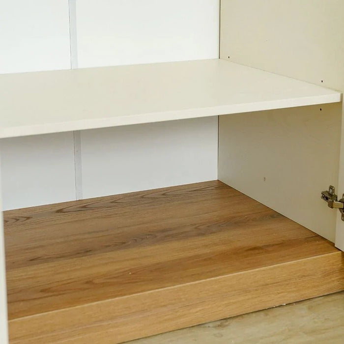 Amara 5 Door Wardrobe With 2 Glass - Oak/White