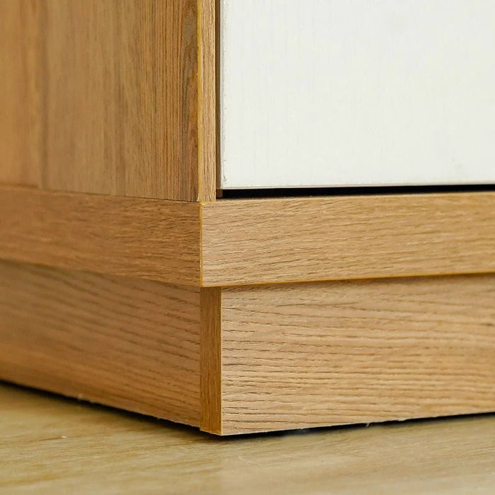 Amara 5 Door Wardrobe With 2 Glass - Oak/White