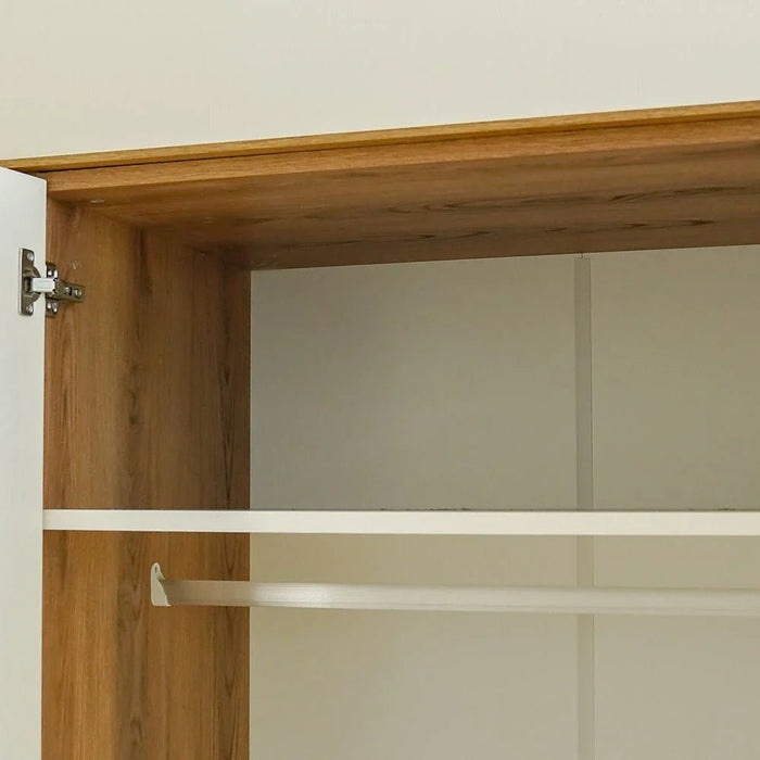 Amara 3 Door Wardrobe With 1 Mirror -Oak/White