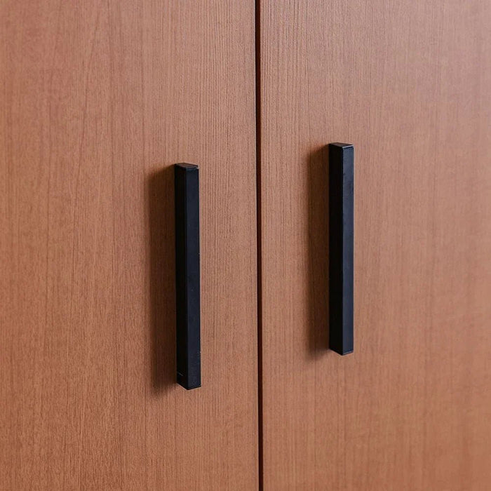 Pera 3 Door Wardrobe With Mirror Walnut/Black Marble