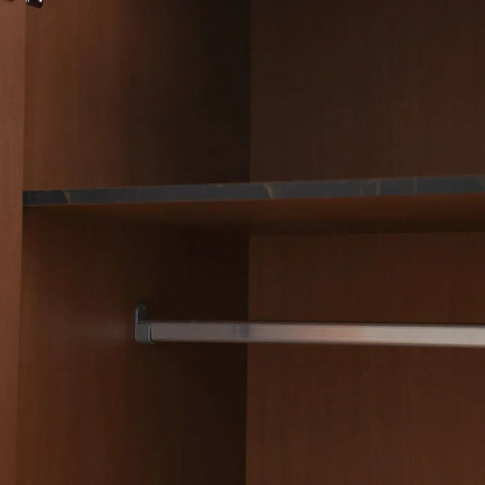 Pera 5 Door Wardrobe With Mirror Walnut/Black Marble