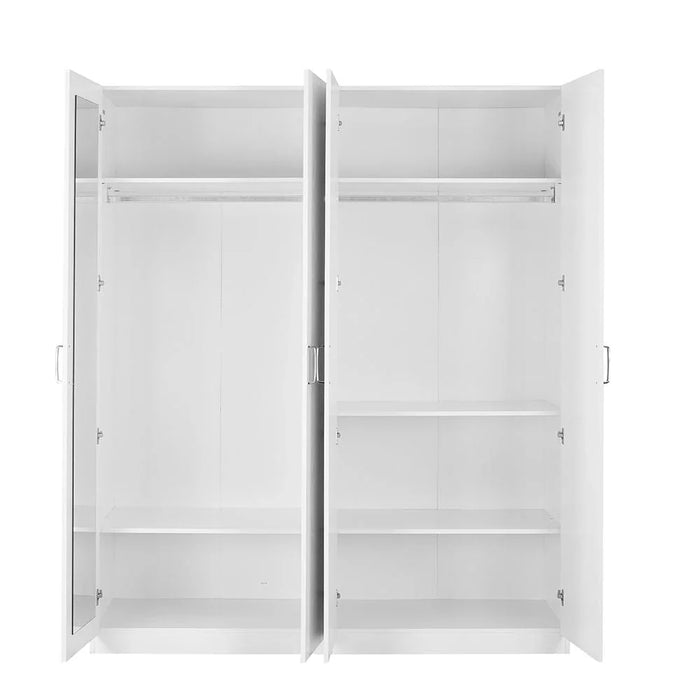 Thomas/New Allano 4 Door Wardrobe With Mirror Inside - White