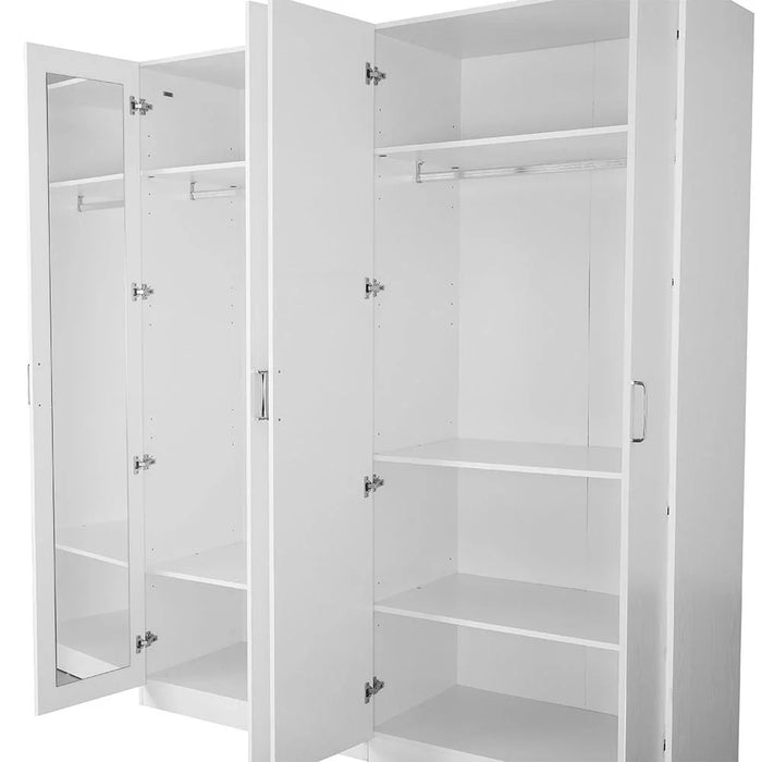 Thomas/New Allano 4 Door Wardrobe With Mirror Inside - White