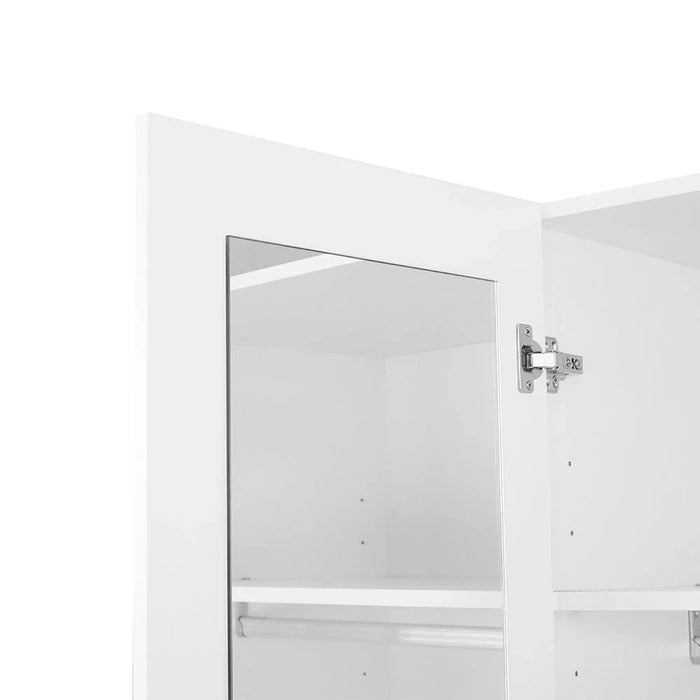 Thomas/New Allano 3 Door Wardrobe With Mirror Inside- White
