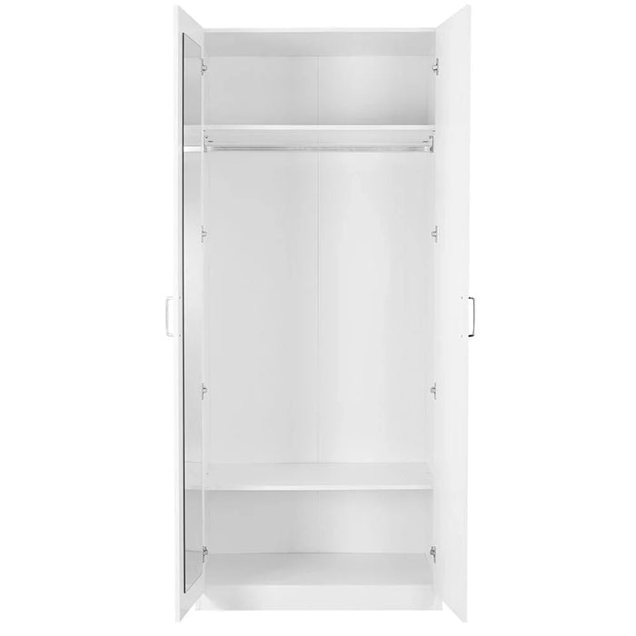 Thomas/New Allano 2 Door Wardrobe With Mirror Inside - White