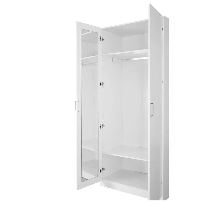 Thomas/New Allano 2 Door Wardrobe With Mirror Inside - White