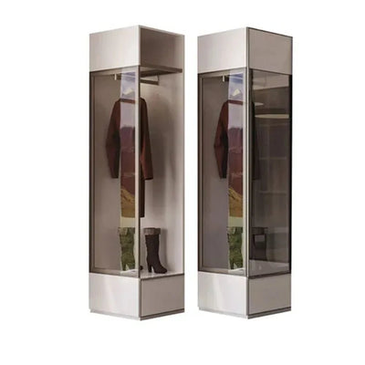 Paris 50Cm Left Wardrobe With Led, Hanger & Drawer - Beige