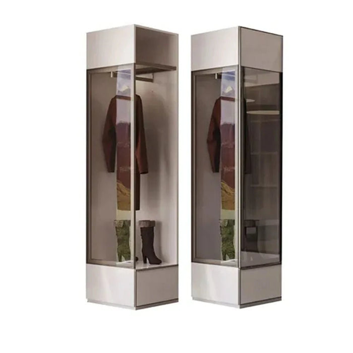 Paris 50Cm Left Wardrobe With Led, Hanger & Drawer - Beige