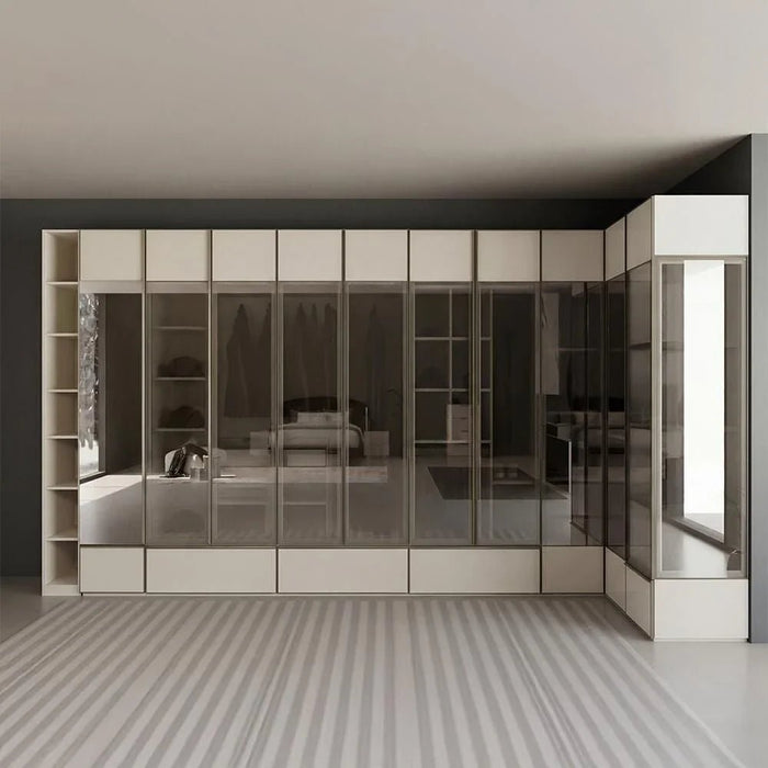 Paris 50Cm Left Wardrobe With Led, Hanger & Drawer - Beige