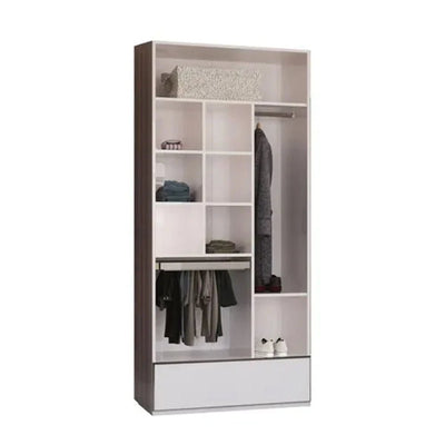 Paris 1 Meter Wardrobe With Led, Trouser Hanger & Drawer - Beige
