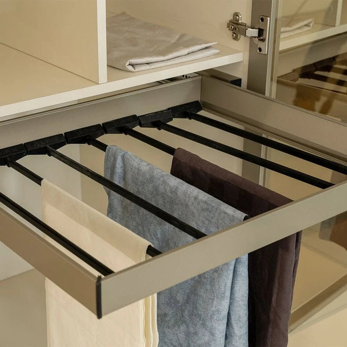 Paris 1 Meter Wardrobe With Led, Trouser Hanger & Drawer - Beige