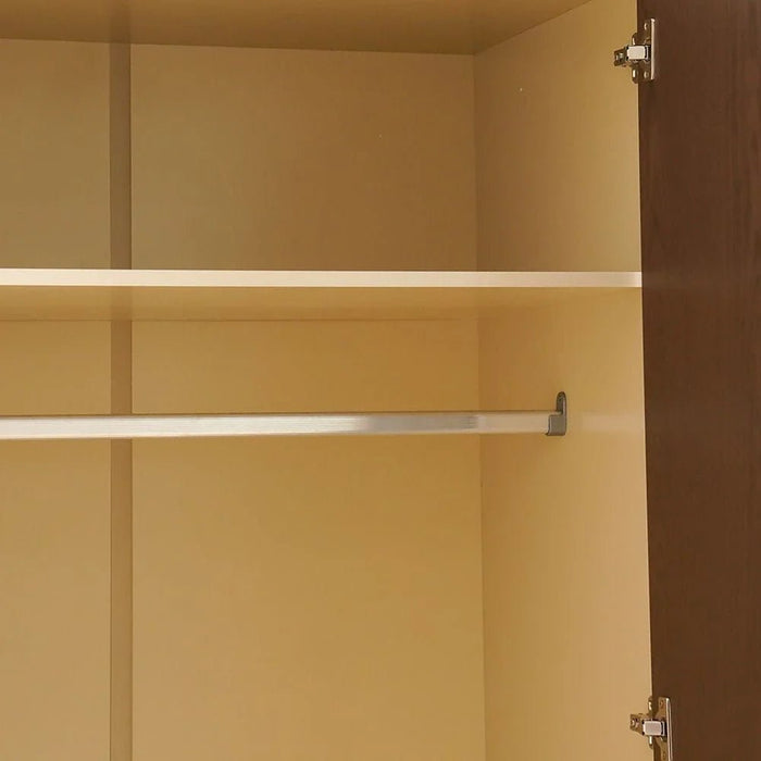 Bellano 5 Door Wardrobe With Mirror - Taupe/Wenge