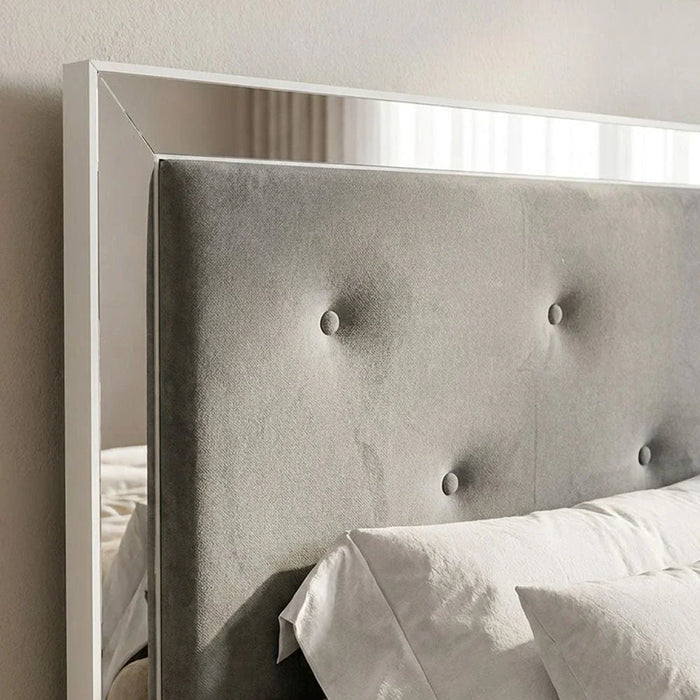 Ezekiel 180x200 King Bed-White/Silver-With 2-Year Warranty