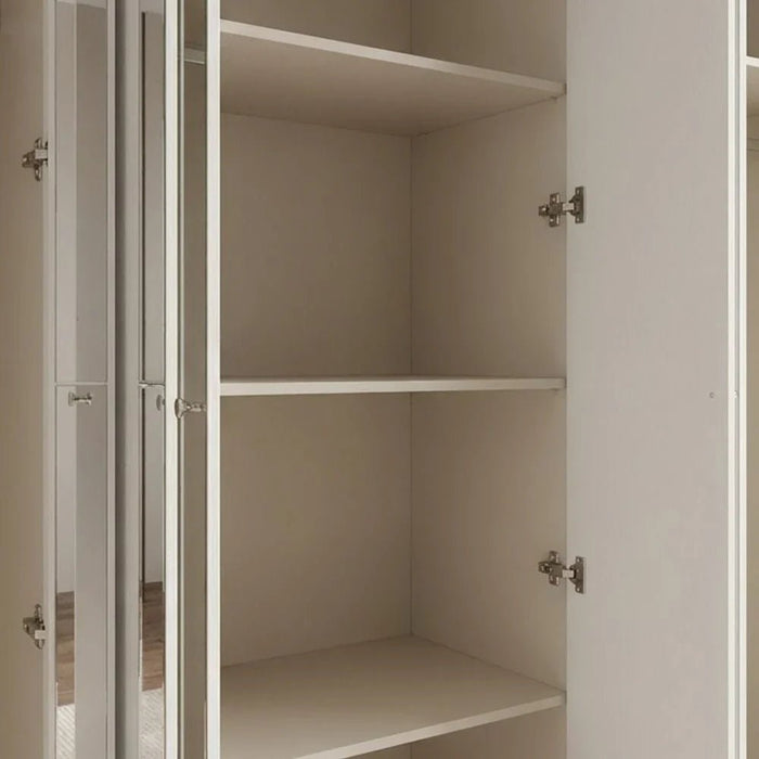 Ezekiel 6 Door Wardrobe-White/Silver