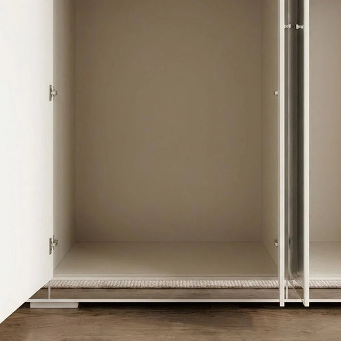 Ezekiel 6 Door Wardrobe-White/Silver