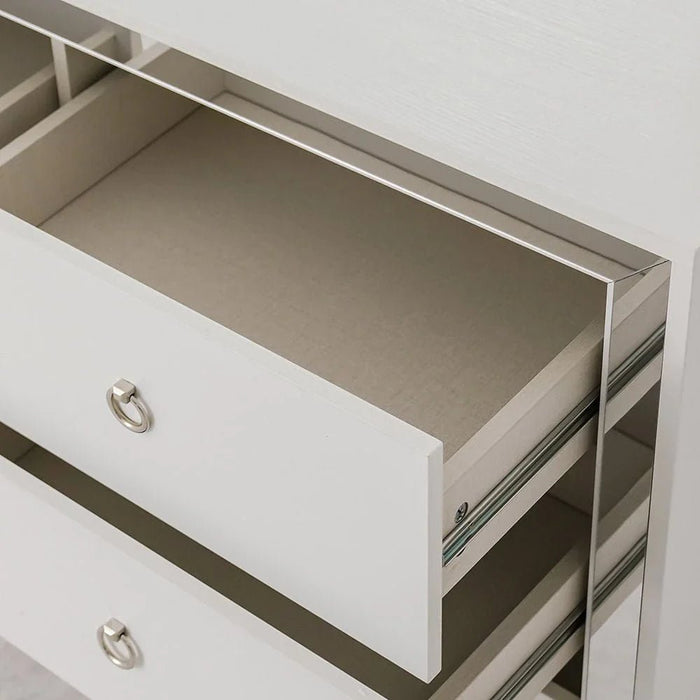 Ezekiel Dresser with Mirror-White/Silver