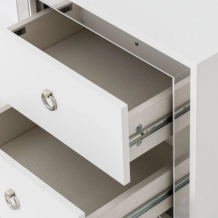 Ezekiel Night Stand-White/Silver