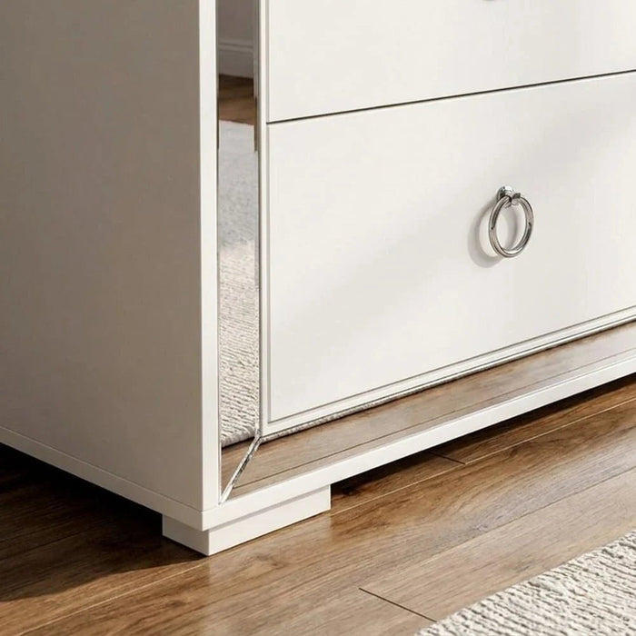 Ezekiel Night Stand-White/Silver