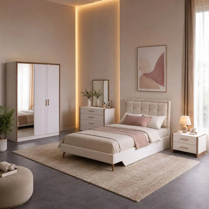 Gordion Dresser with Mirror -Light Cream