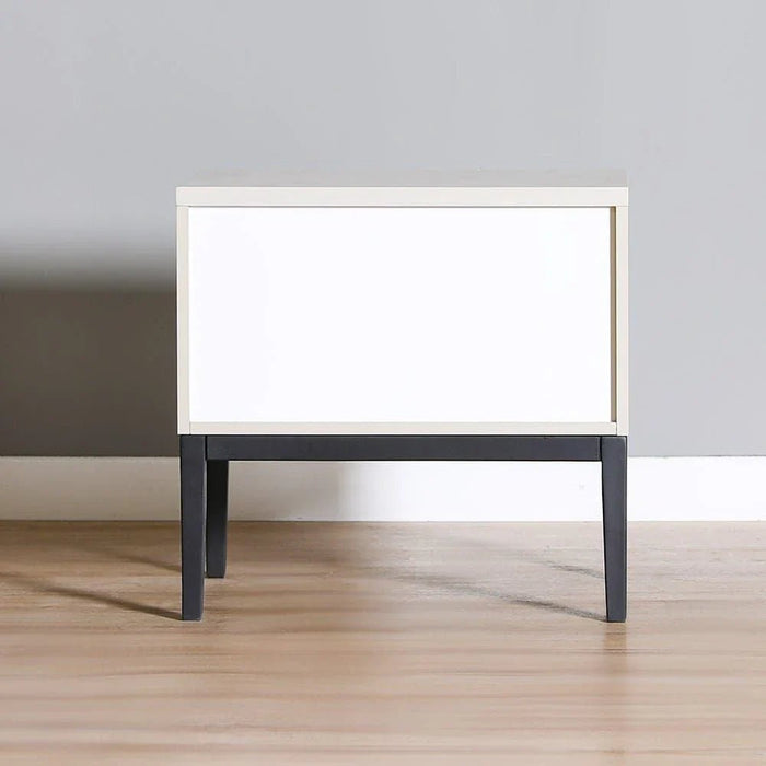 Defne Nightstand-Set of 2-Cream/Black-With 5-Year Warranty