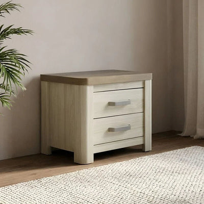 Olivos Nightstand-Ash Grey/Oak-With 2-Year Warranty