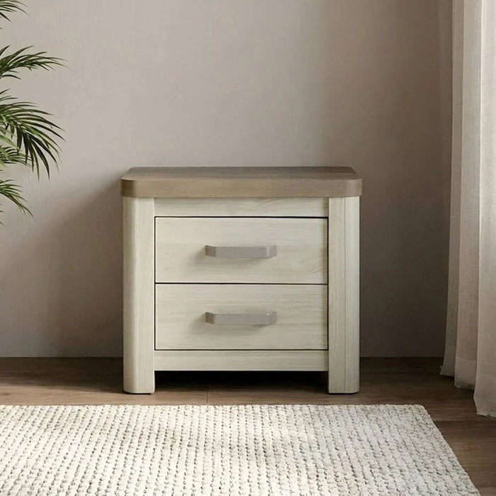 Olivos Nightstand-Ash Grey/Oak-With 2-Year Warranty