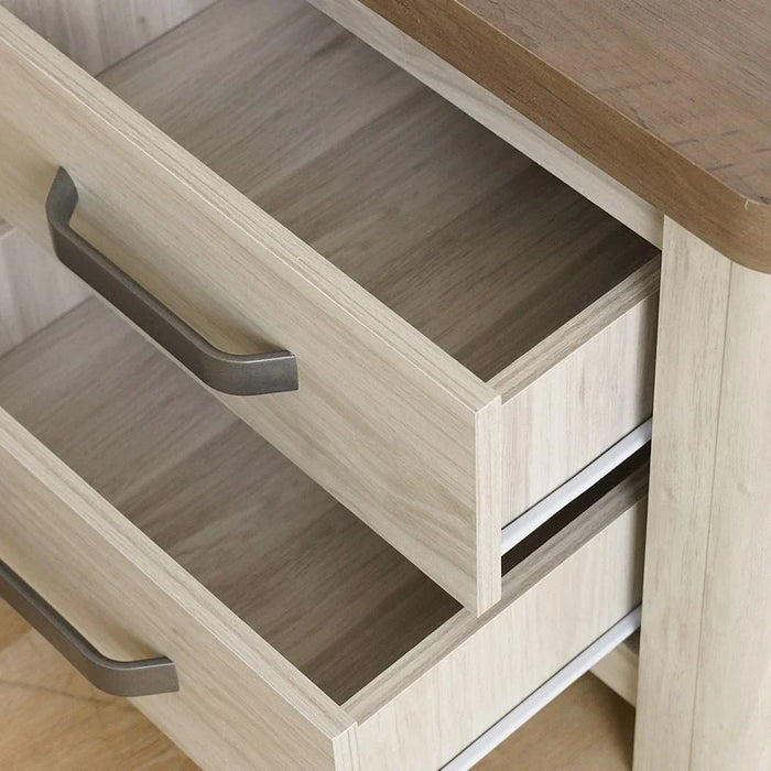 Olivos Nightstand-Ash Grey/Oak-With 2-Year Warranty