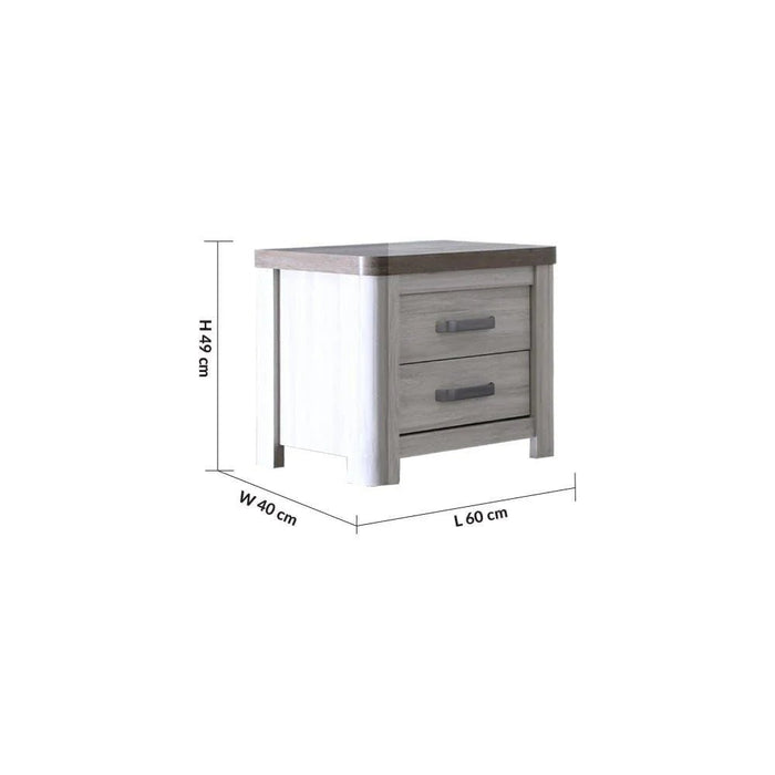 Olivos Nightstand-Ash Grey/Oak-With 2-Year Warranty