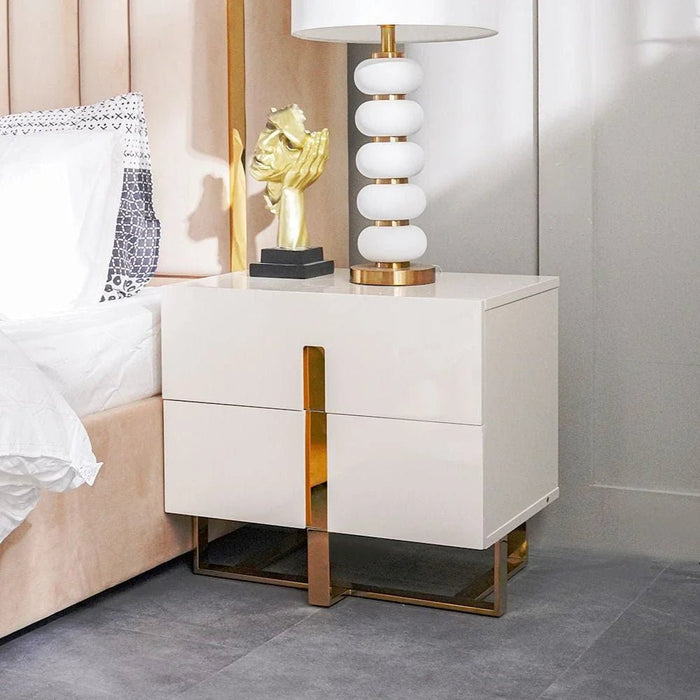 New Poliana Nightstand-Beige-With 2-Year Warranty