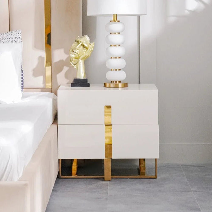 New Poliana Nightstand-Beige-With 2-Year Warranty
