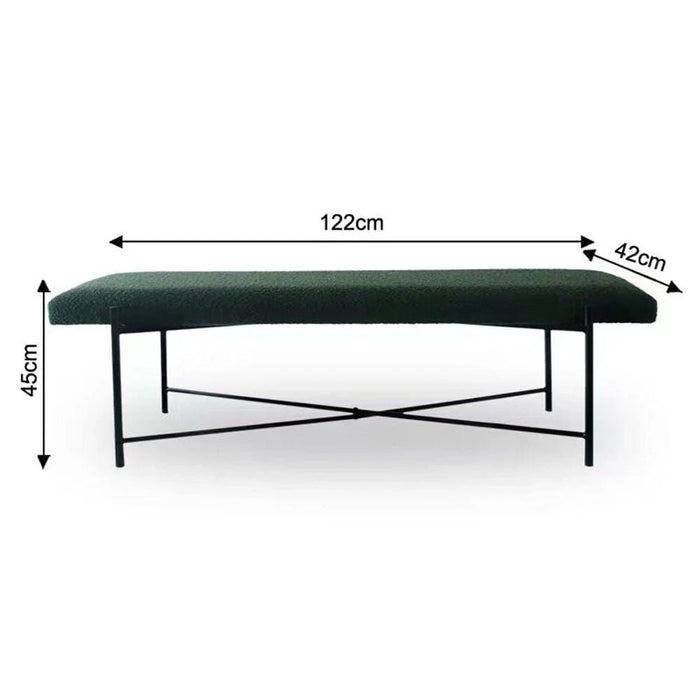 Arm Bed Bench-Green-122x42x45 cm-With 2-Year Warranty