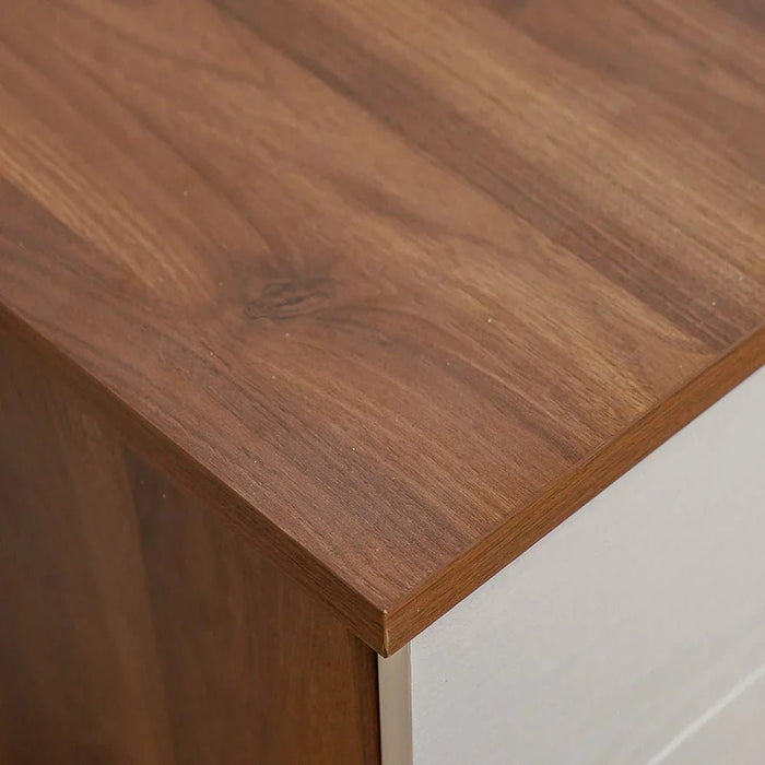 New Allano Night Stand-Dark Walnut/White-With 2-Year Warranty