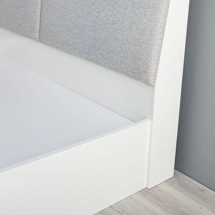 Palomeze 180x200 King Bed with Hydraulic and Headboard storage-White/Black-With 2-Year Warranty