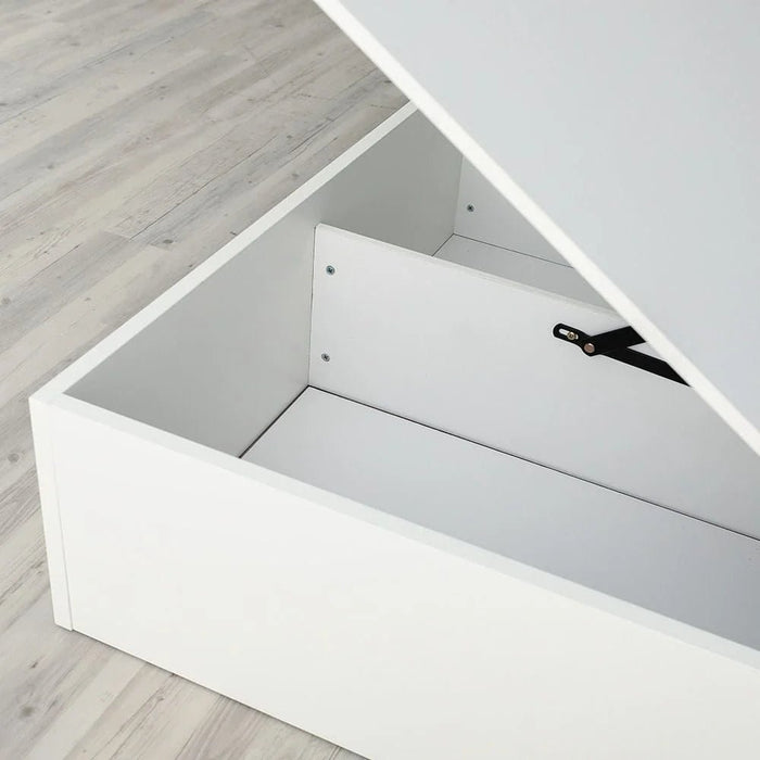 Palomeze 180x200 King Bed with Hydraulic and Headboard storage-White/Black-With 2-Year Warranty