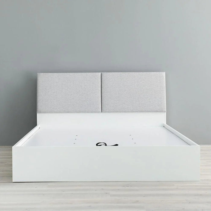 Palomeze 180x200 King Bed with Hydraulic and Headboard storage-White/Black-With 2-Year Warranty