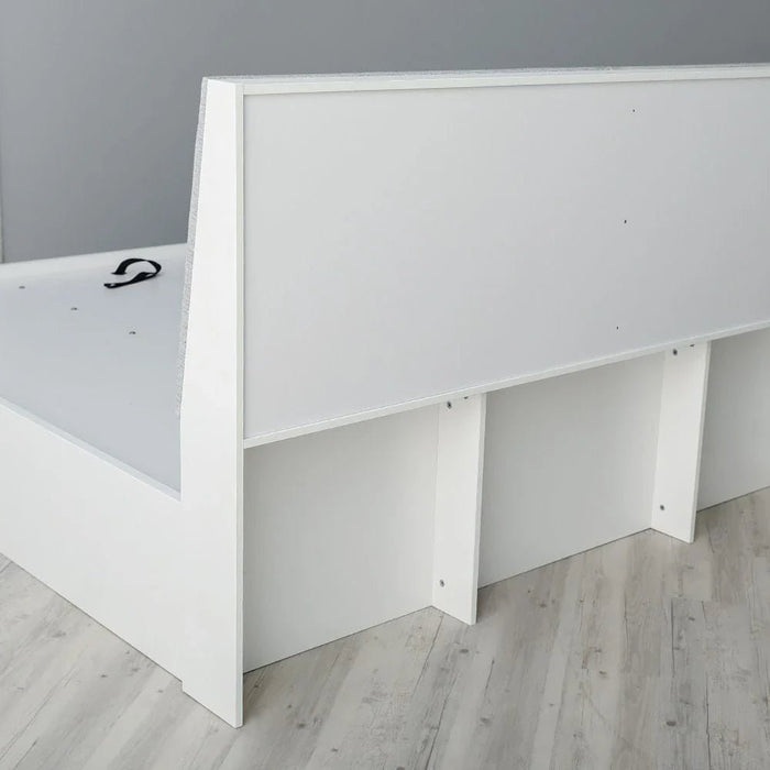 Palomeze 180x200 King Bed with Hydraulic and Headboard storage-White/Black-With 2-Year Warranty