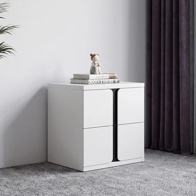 Palomeze Night Stand-White/Black-With 2-Year Warranty