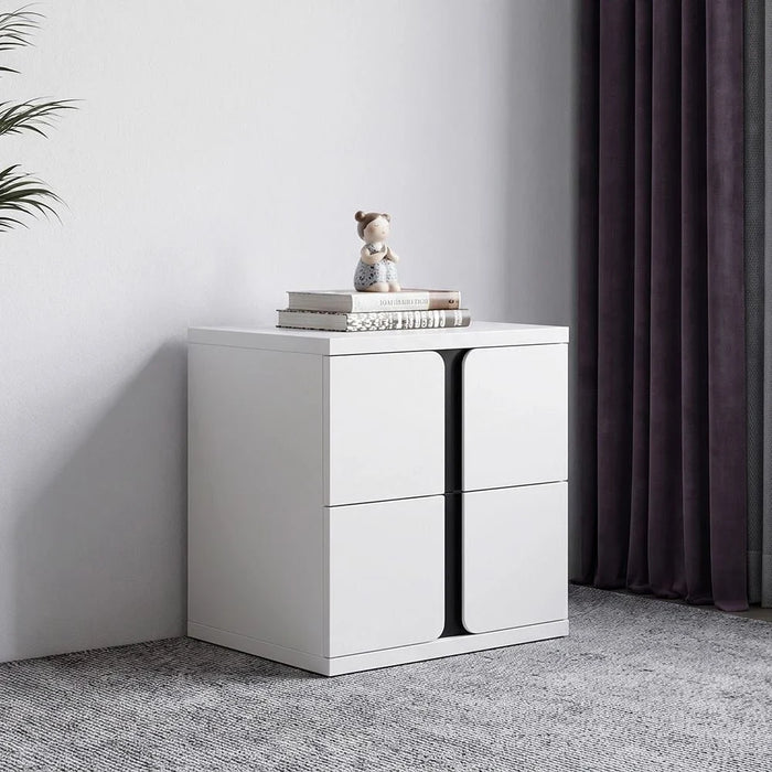 Palomeze Night Stand-White/Black-With 2-Year Warranty