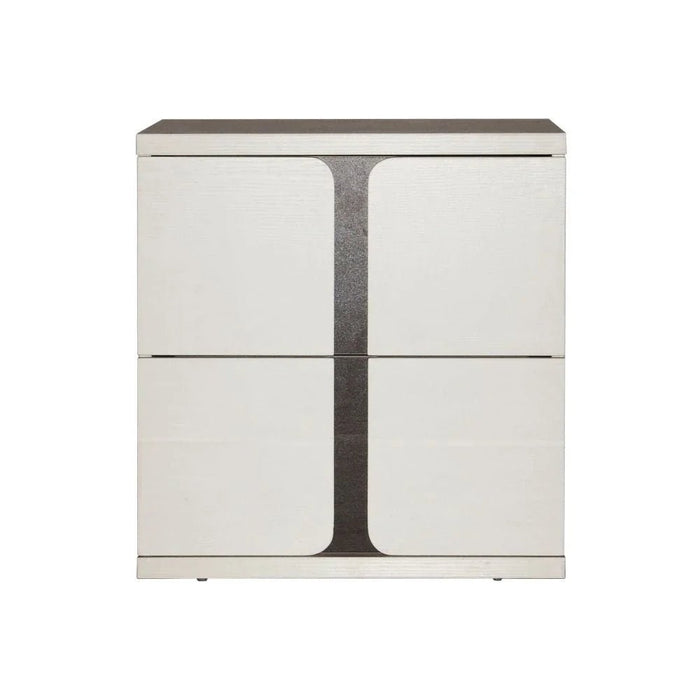 Palomeze Night Stand-White/Black-With 2-Year Warranty