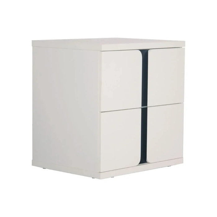 Palomeze Night Stand-White/Black-With 2-Year Warranty