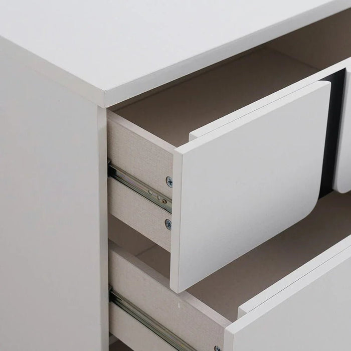 Palomeze Chest of 5 Drawers-White/Black-With 2-Year Warranty