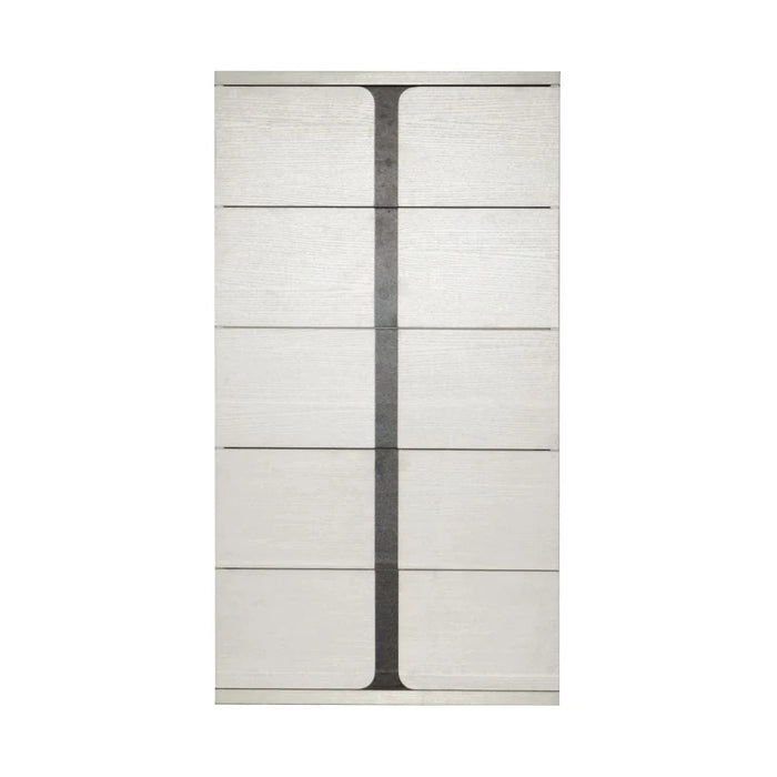 Palomeze Chest of 5 Drawers-White/Black-With 2-Year Warranty