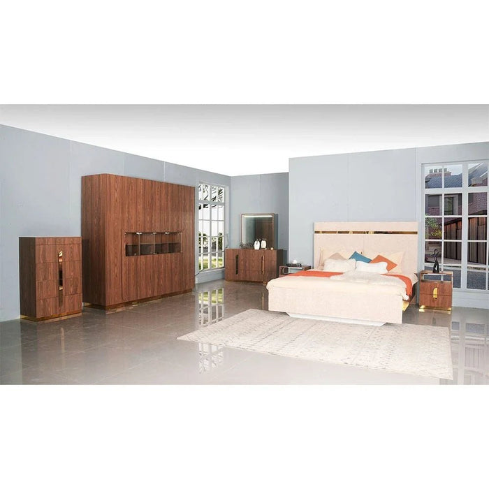Ronin 180x200 King Bed-Beige/Golden-With 2-Year Warranty