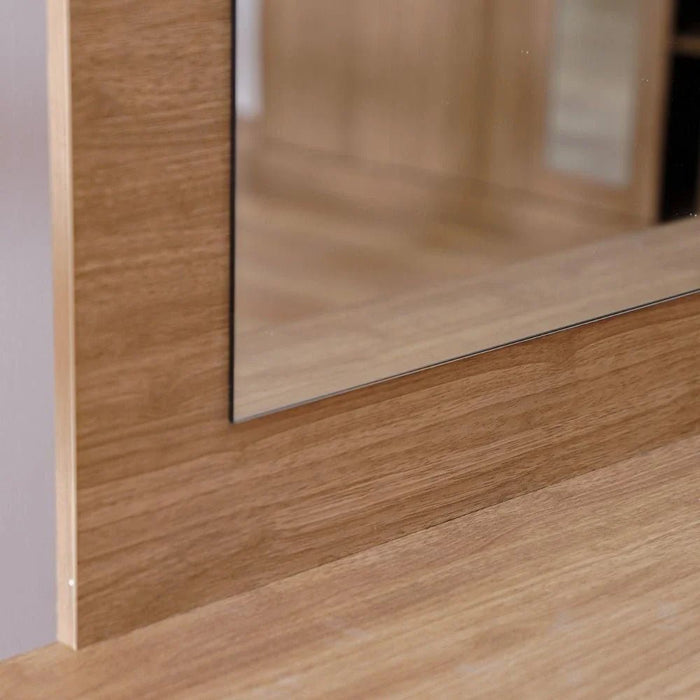 Zirco 6-Drawer Dresser with Mirror-Brown Oak-With 2-Year Warranty