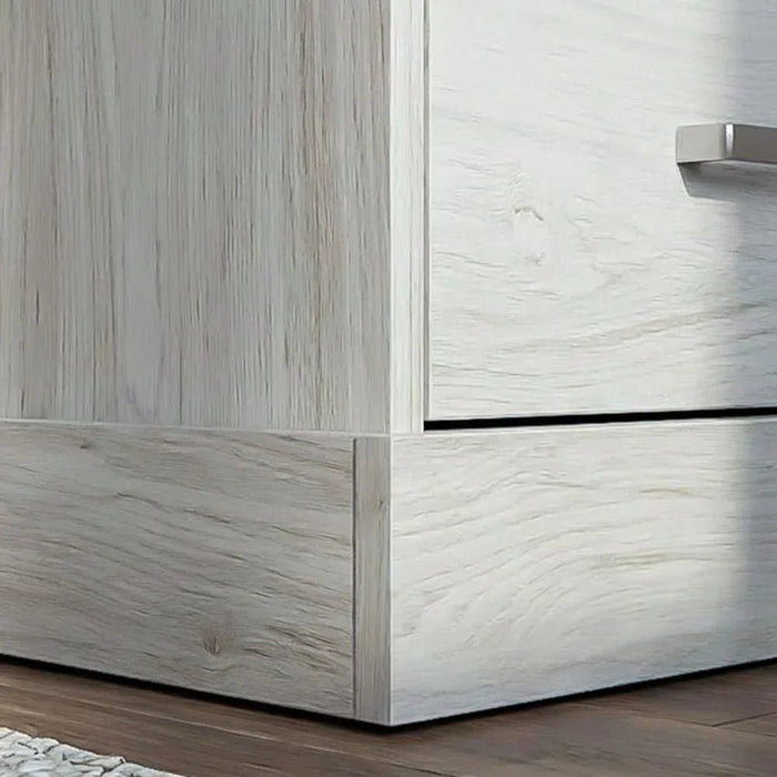 Zirco 2-Drawer Night Stand-White Oak-With 2-Year Warranty
