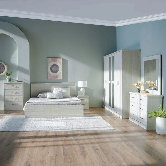 Zirco 6-Drawer Dresser with Mirror-White Oak-With 2-Year Warranty
